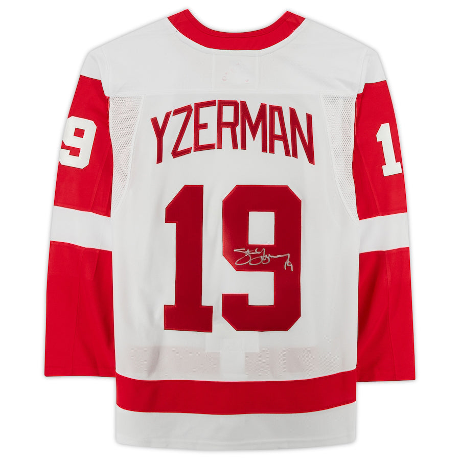 Custom #19 White DET Hockey Shirt Top