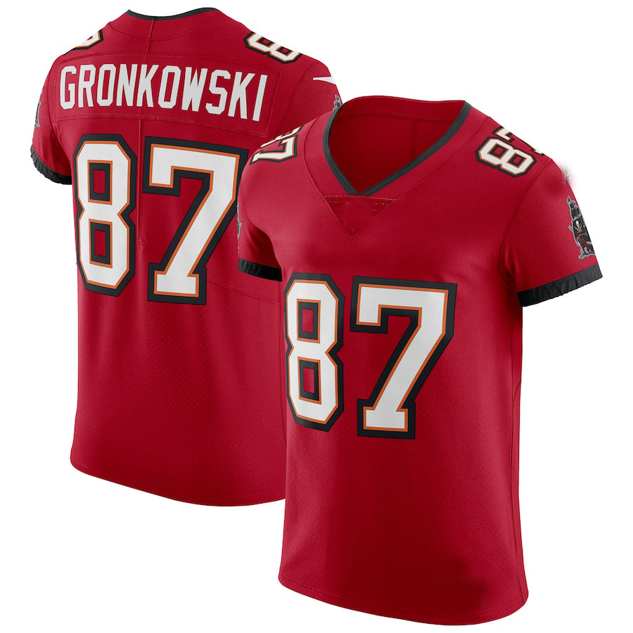 Custom #87 Red TB Football Shirt Top