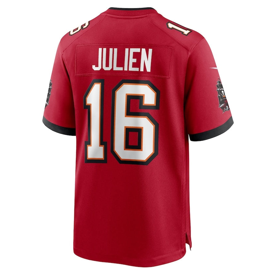 Custom #16 Red TB Football Shirt Top