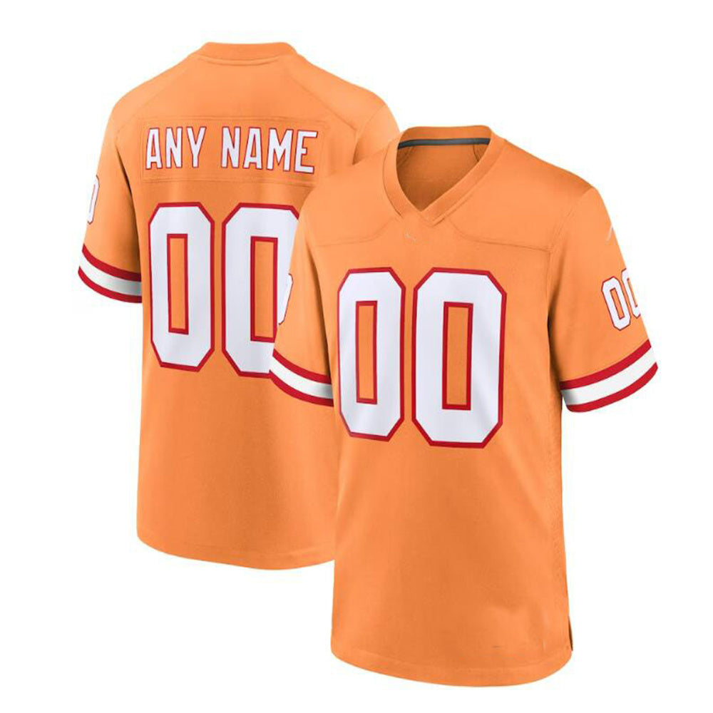 Custom Orange Throwback TB Football Shirt Top
