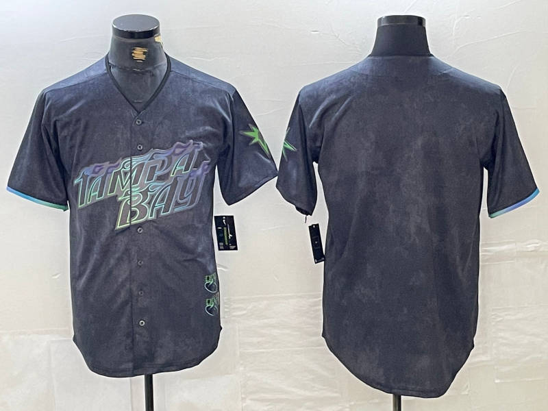 Custom Charcoal 2024 City Connect TB Baseball Shirt Top