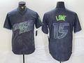 Custom #15 Charcoal 2024 City Connect TB Baseball Shirt Top
