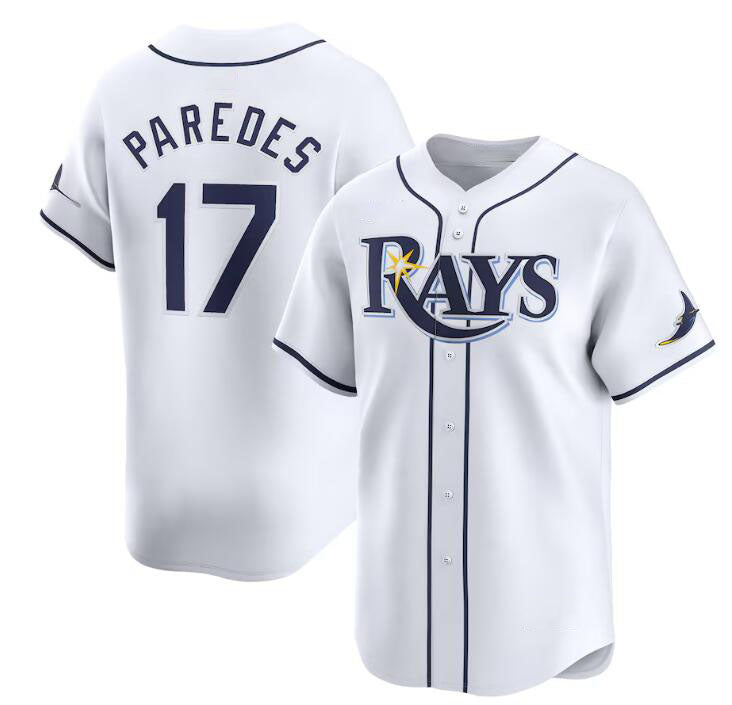 Custom #17 White TB Baseball Shirt Top