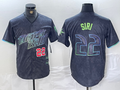 Custom #22 Charcoal 2024 City Connect TB Baseball Shirt Top
