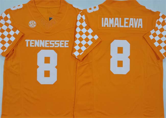 Custom #8 Orange College Shirt Top
