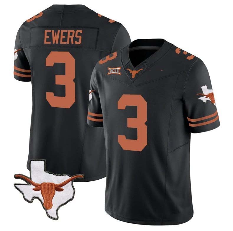 Custom #3 Black Football Shirt Top