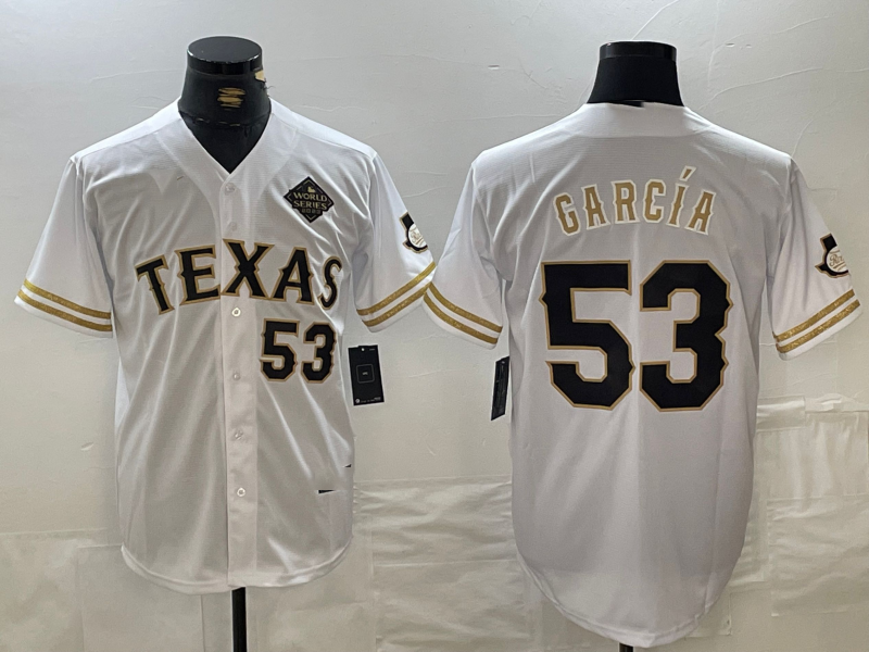 Custom #53 White TEX Baseball Shirt Top