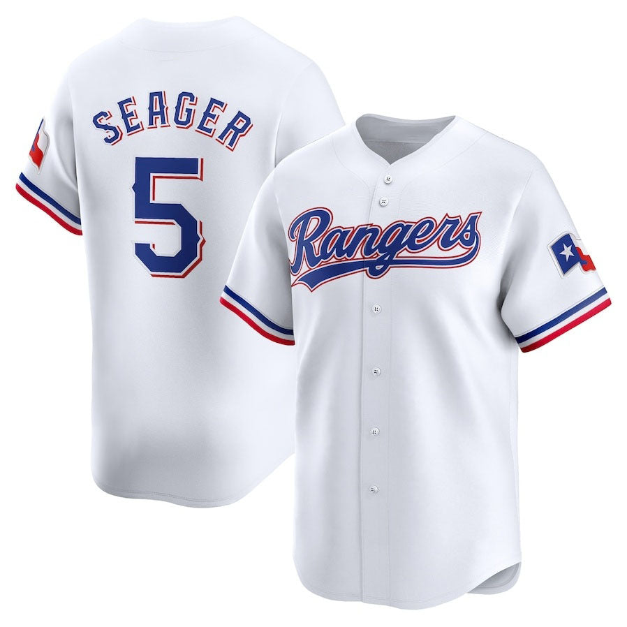 Custom #5 White TEX Baseball Shirt Top