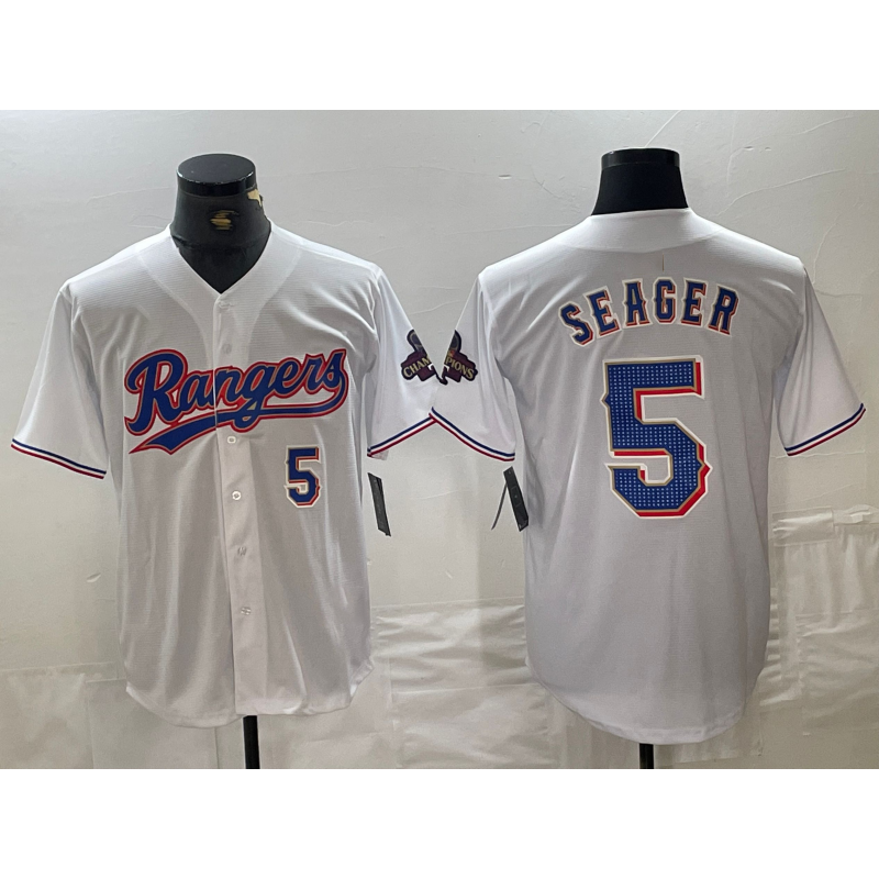 Custom #5 White 2024 TEX Baseball Shirt Top