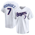 Custom #7 White Throwback TEX Baseball Shirt Top