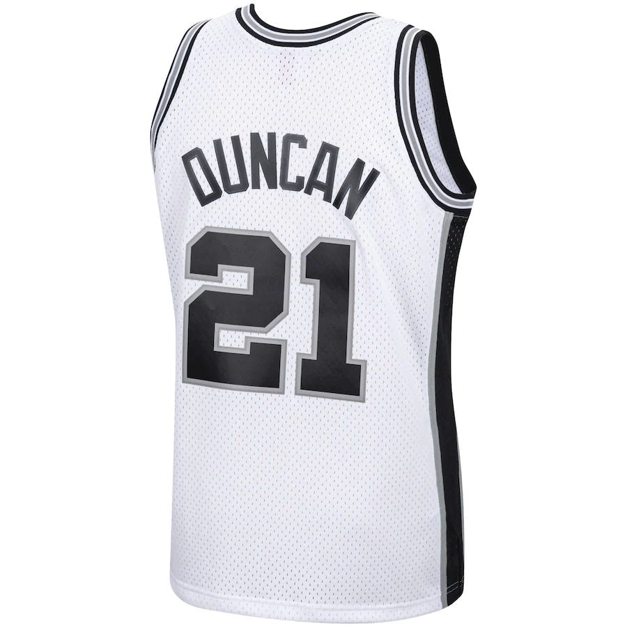 Custom #21 White 1998 SAS Basketball Shirt Top
