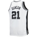 Custom #21 White 1998 SAS Basketball Shirt Top