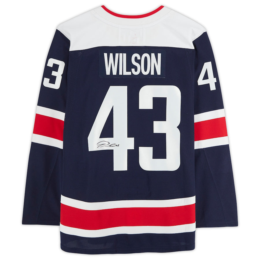 Custom #43 Navy WSH Hockey Shirt Top