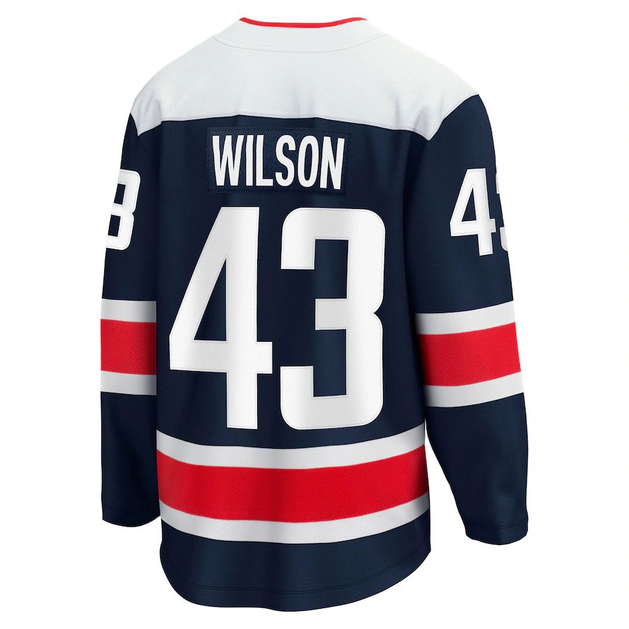 Custom #43 Navy 2020 WSH Hockey Shirt Top