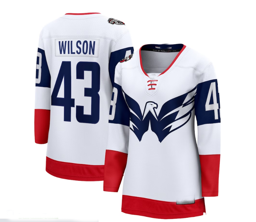 Custom #43 White 2023 WSH Hockey Shirt Top