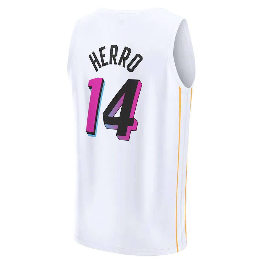 Custom #14 White 2022 MIA Basketball Shirt Top