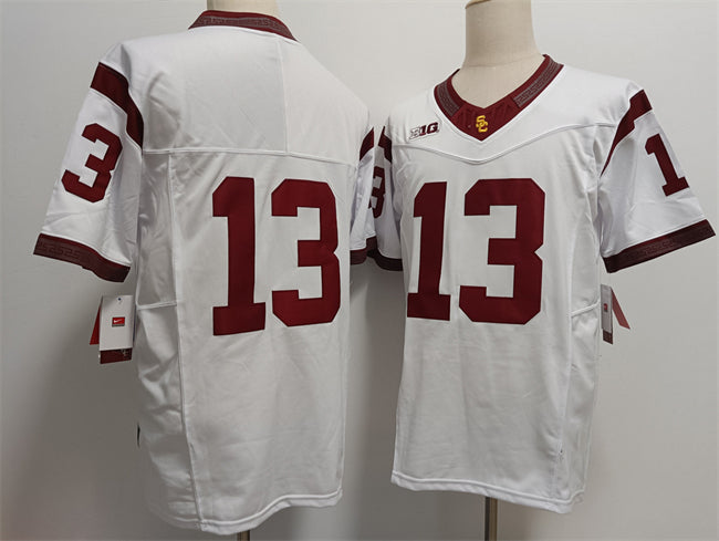 Custom #13 White 2024 College Shirt Top