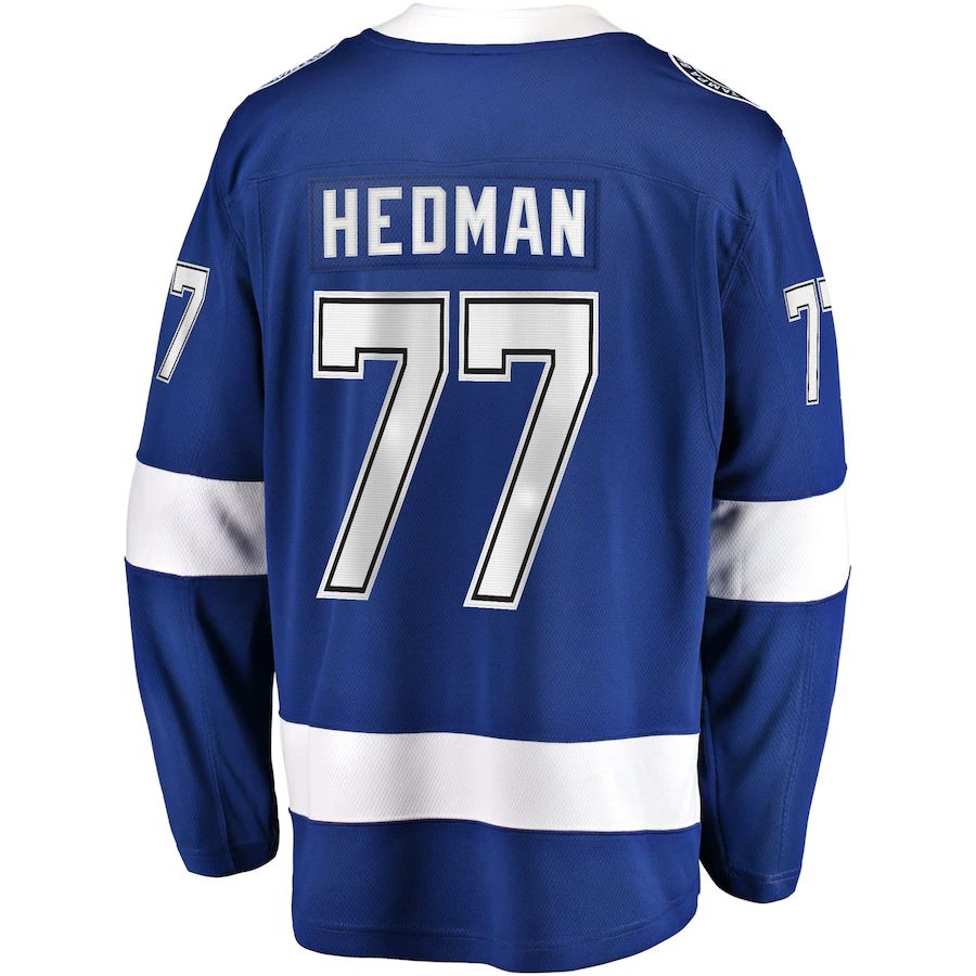 Custom #77 Blue 2022 Stanley Cup TBL Hockey Shirt Top