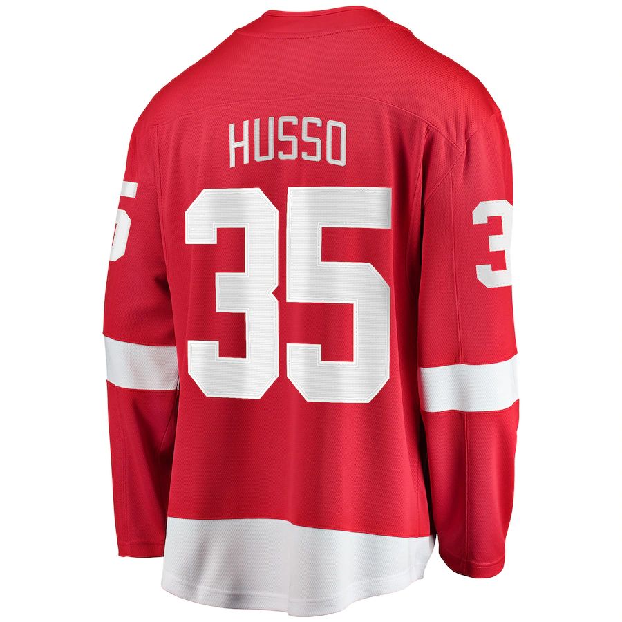 Custom #35 Red DET Hockey Shirt Top