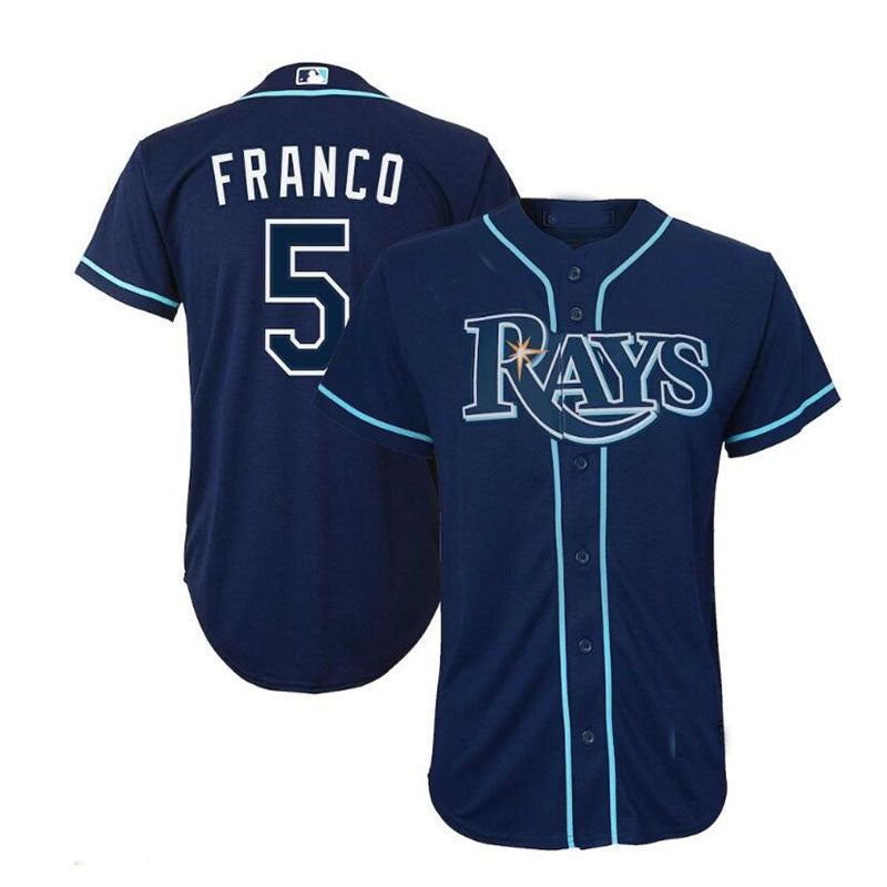 Custom #5 Navy TB Baseball Shirt Top