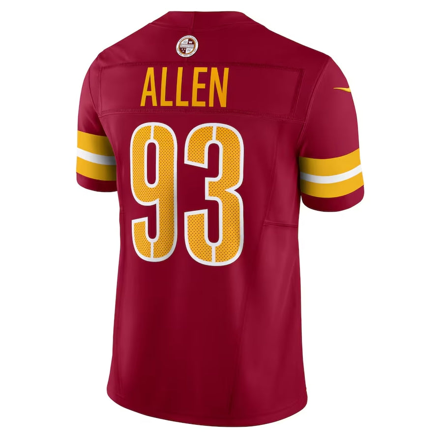 Custom #93 Burgundy WAS Football Shirt Top
