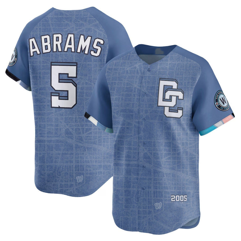 Custom #5 Blue 2025 City Connect WSH Baseball Shirt Top