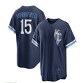 Custom #15 Navy 2022 City Connect KC Baseball Shirt Top