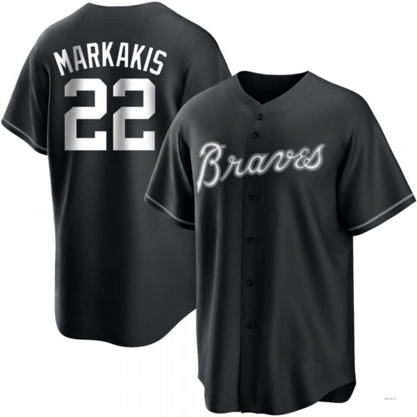 Custom #22 Black ATL Baseball Shirt Top