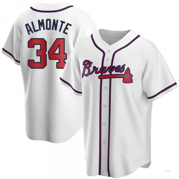 Custom #34 White ATL Baseball Shirt Top