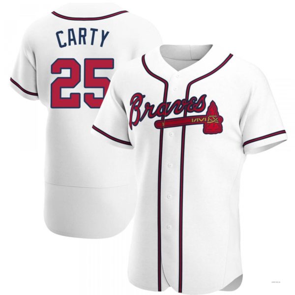 Custom #25 White ATL Baseball Shirt Top
