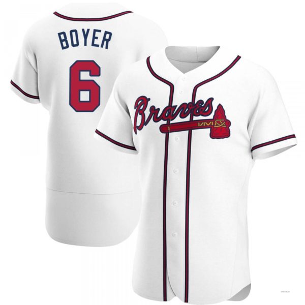 Custom #6 White ATL Baseball Shirt Top