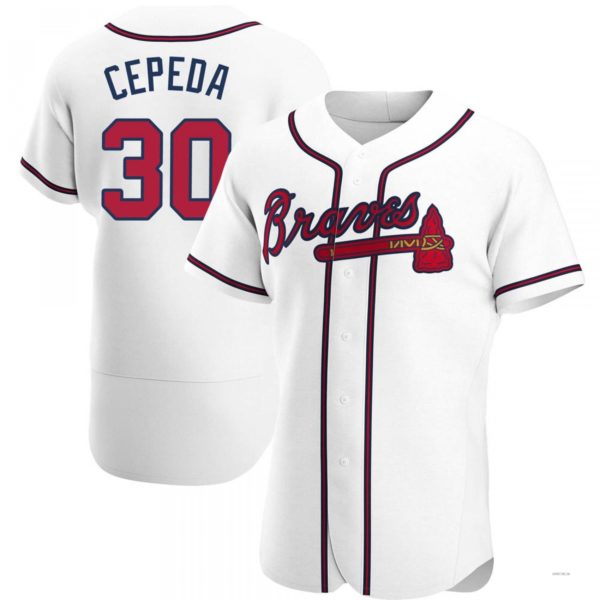 Custom #30 White ATL Baseball Shirt Top