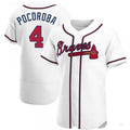 Custom #4 White ATL Baseball Shirt Top