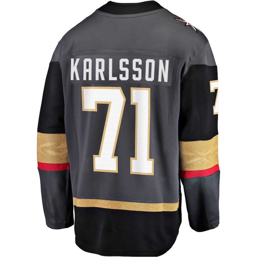 Custom #71 Gray VGK Hockey Shirt Top
