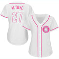 Custom #27 White HOU Baseball Shirt Top