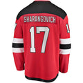 Custom #17 Red 2017 NJD Hockey Shirt Top