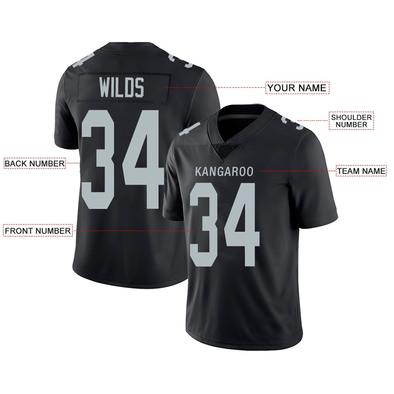 Custom Black LV Football Shirt Top