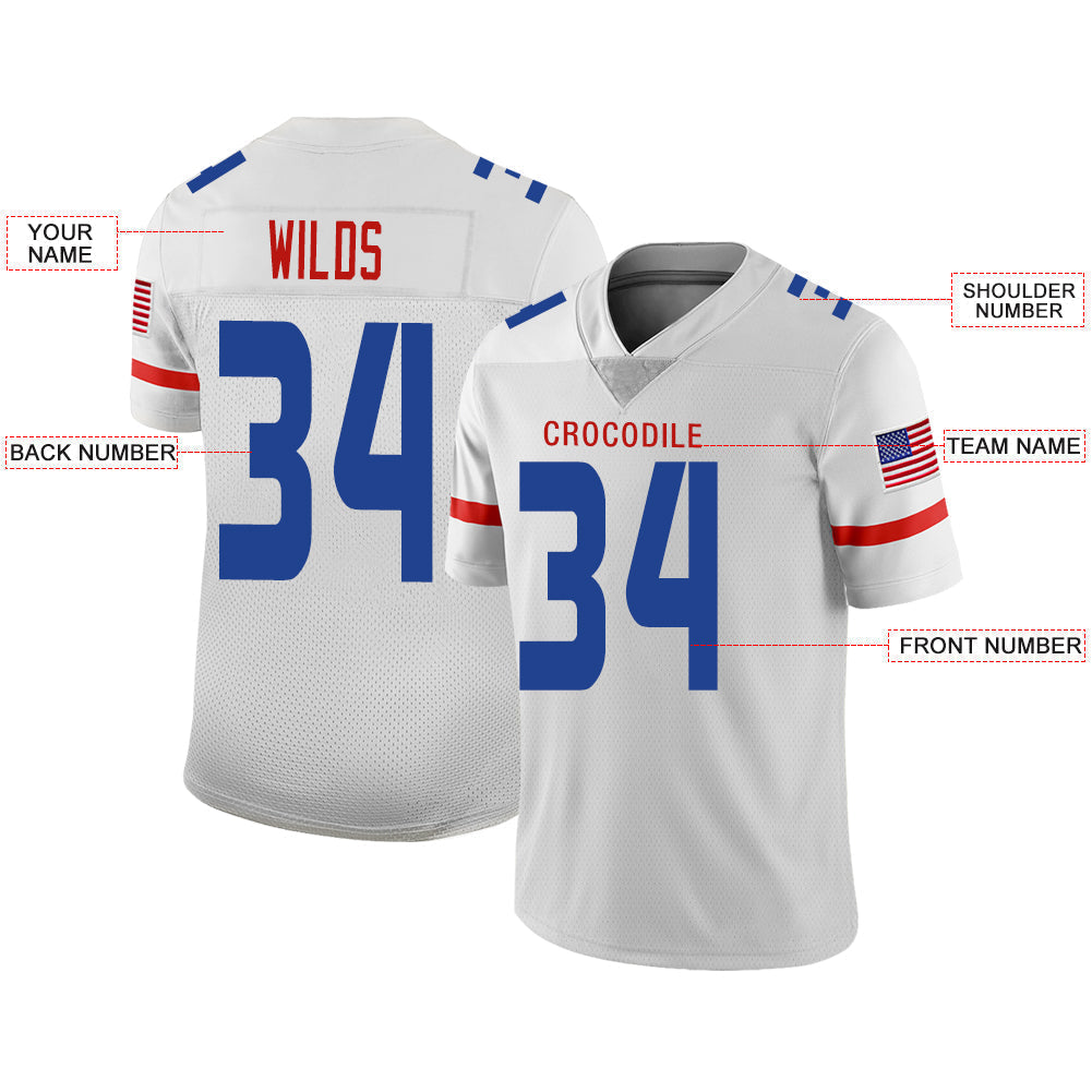 Custom White HOU Football Shirt Top
