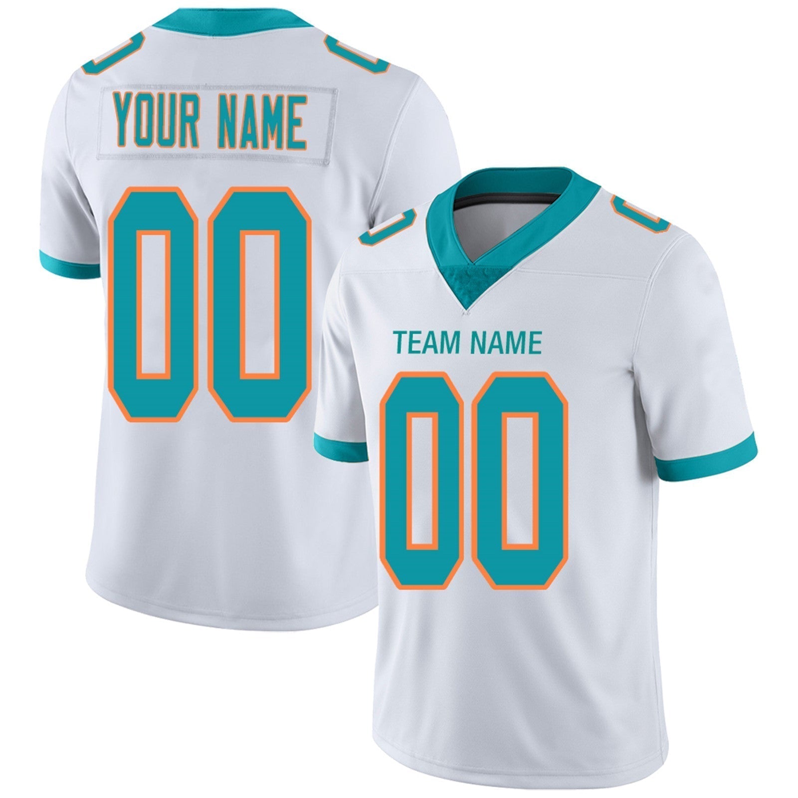 Custom Aqua MIA Football Shirt Top