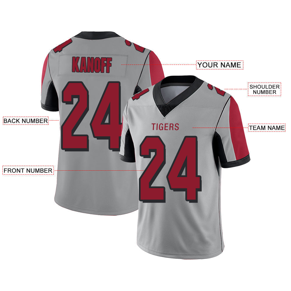 Custom Grey Football Shirt Top