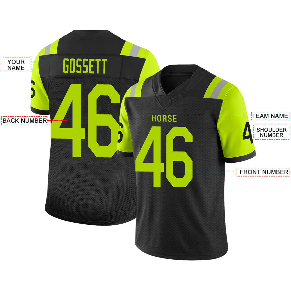 Custom Black NYJ Football Shirt Top