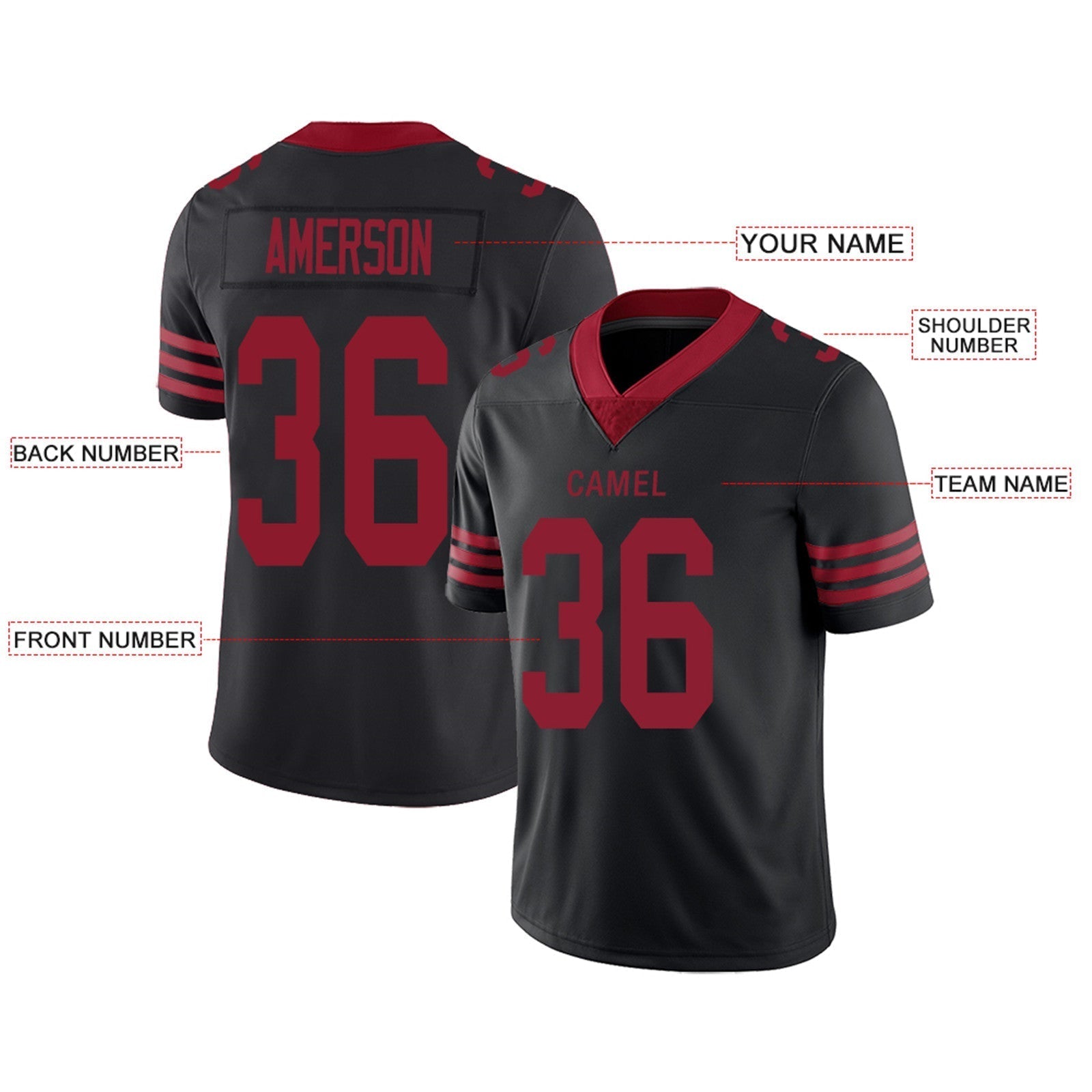 Custom Red SF Football Shirt Top