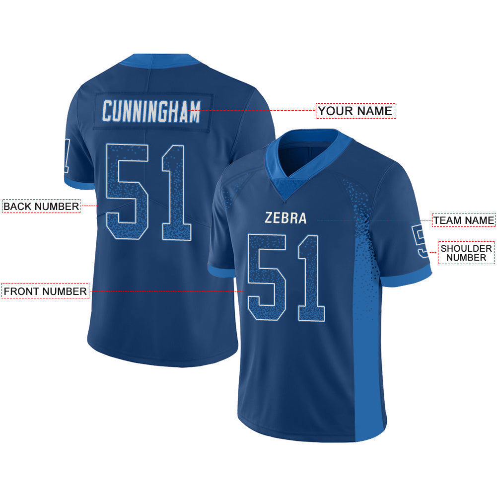 Custom Blue IND Football Shirt Top