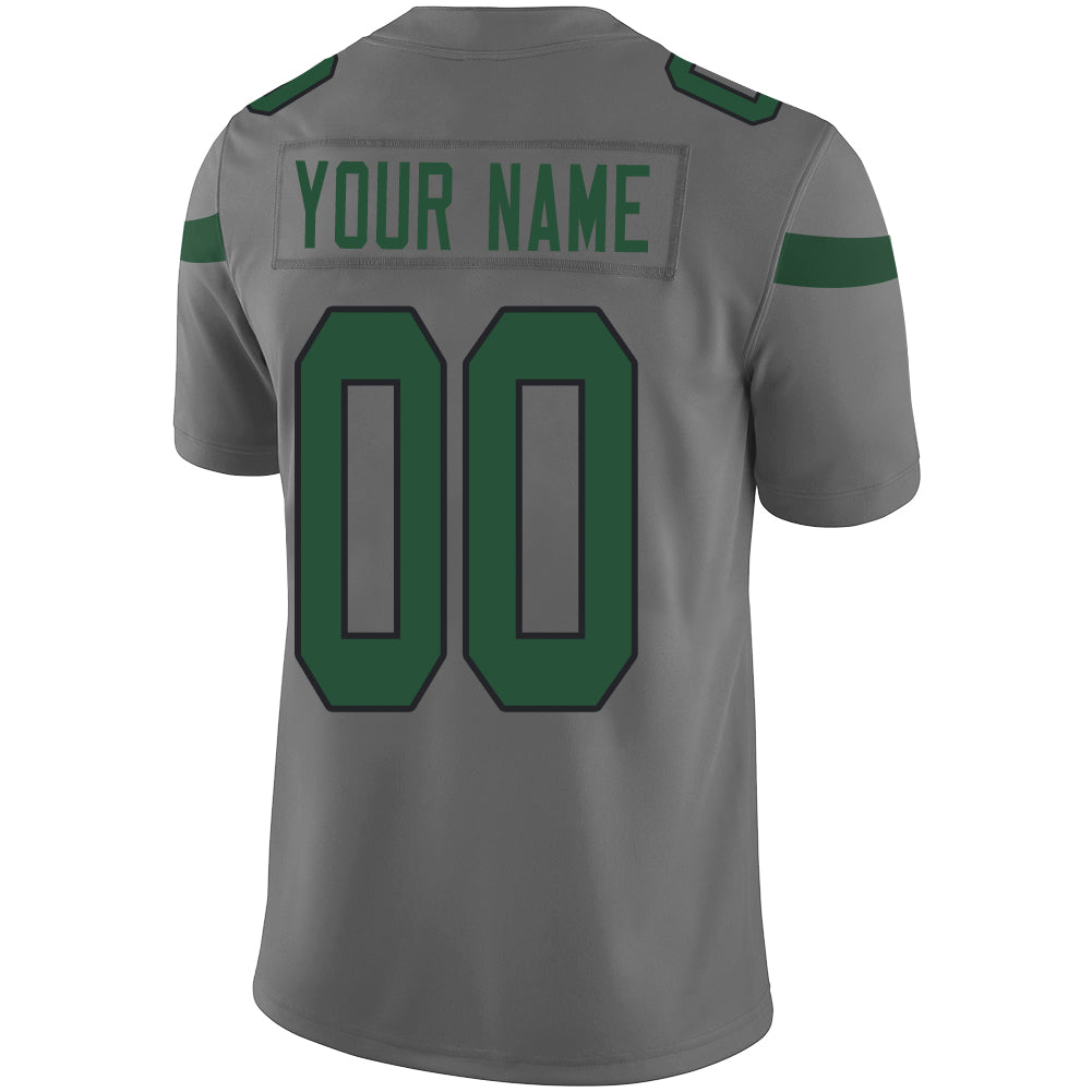 Custom Grey NYJ Football Shirt Top