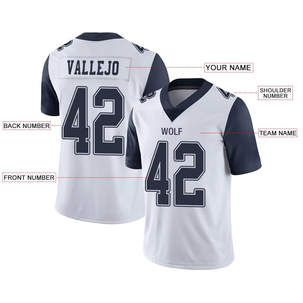 Custom White DAL Football Shirt Top