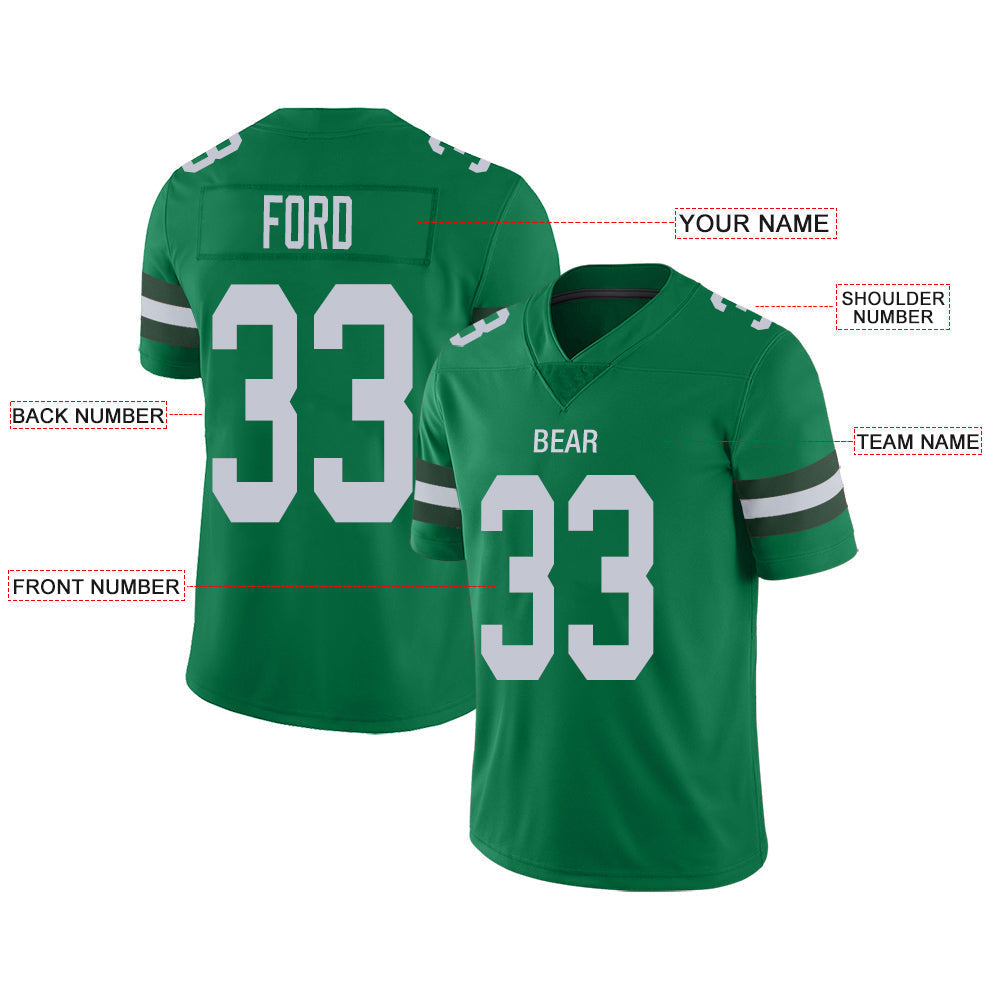 Custom Green NYJ Football Shirt Top