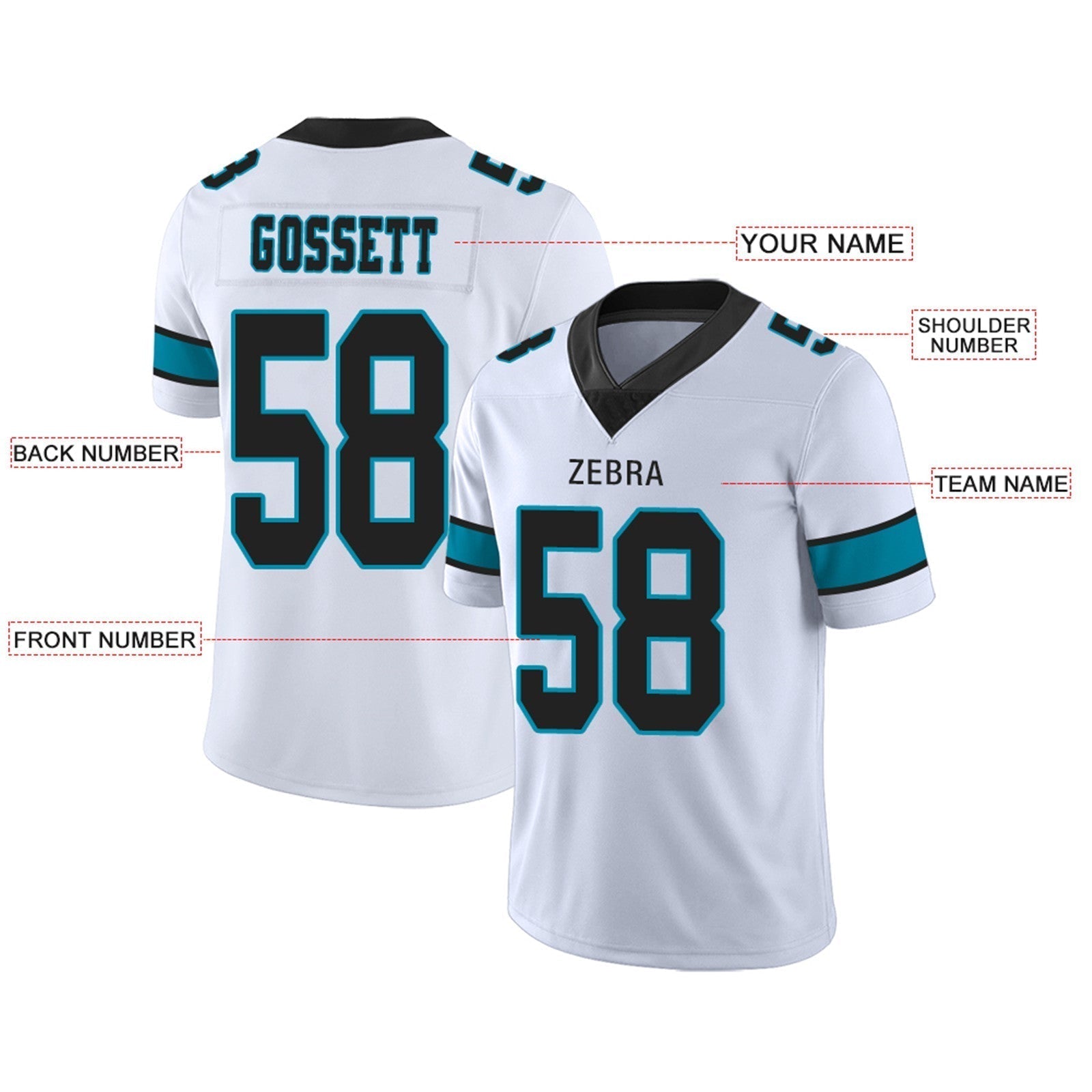 Custom Blue CAR Football Shirt Top