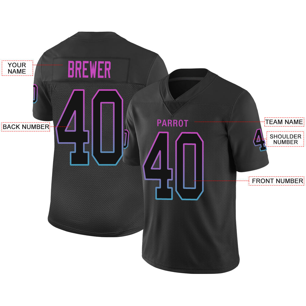 Custom Black MIA Football Shirt Top