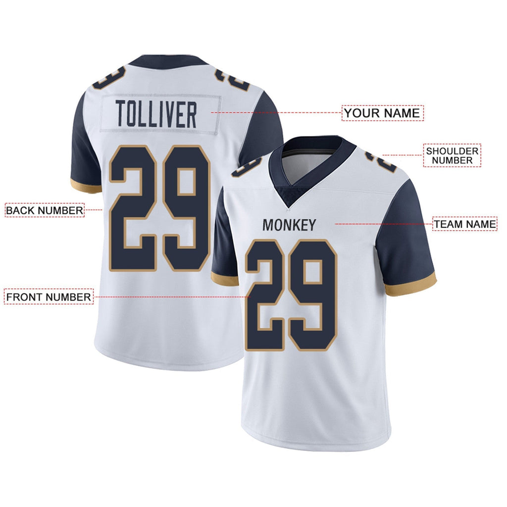 Custom Navy LAC Football Shirt Top