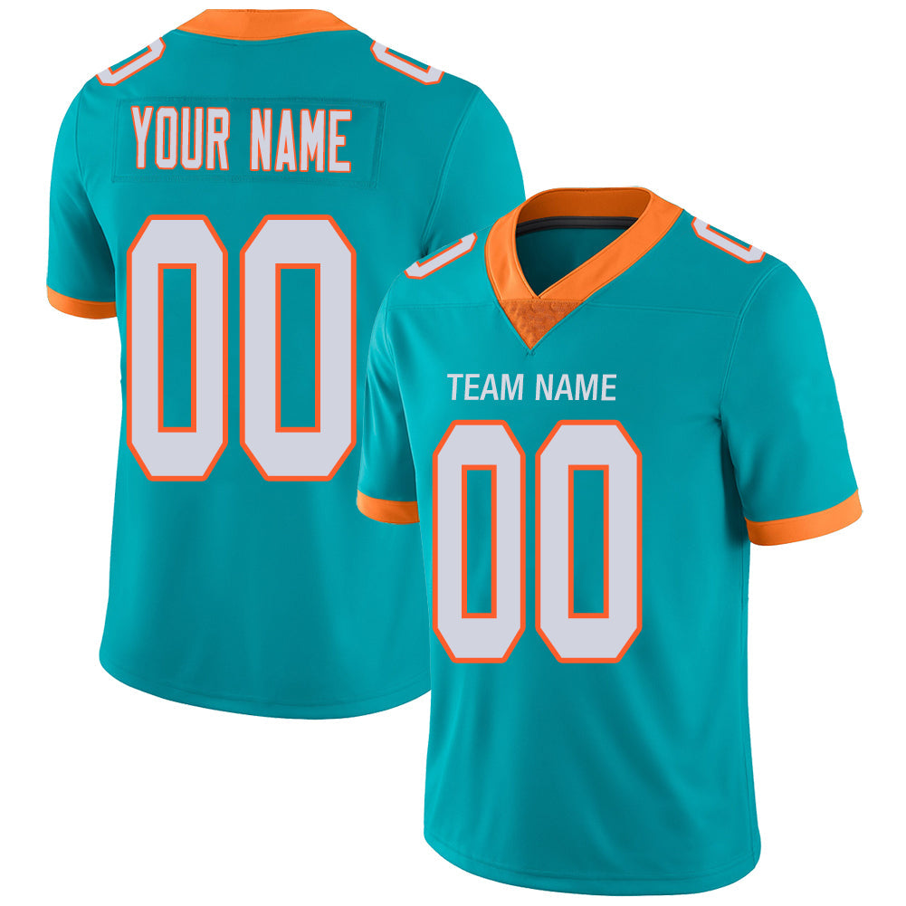 Custom Aqua MIA Football Shirt Top